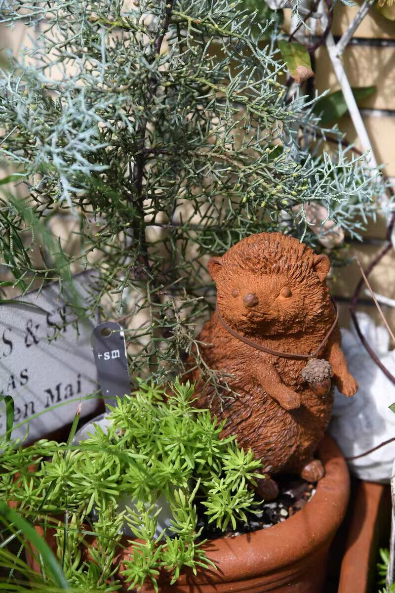 Cast Iron Hedgehog Garden Statue – Rustic Outdoor Sculpture “Hans the Hedgehog” Inspired by Grimm's Fairy Tales