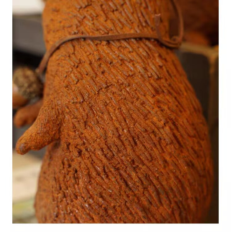 Cast Iron Hedgehog Garden Statue – Rustic Outdoor Sculpture “Hans the Hedgehog” Inspired by Grimm's Fairy Tales