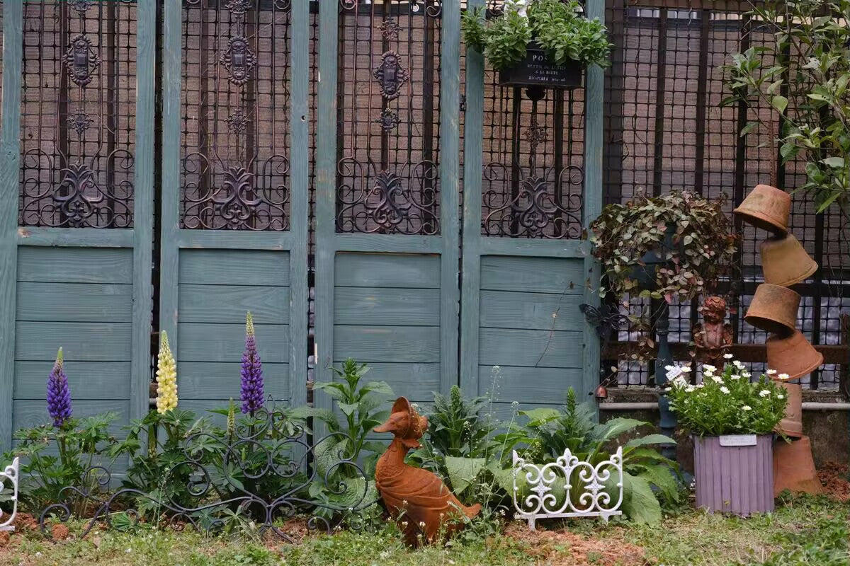 Victorian Cast Iron Mrs Duck Garden Statue Lady Duck with Bonnet Cape Outdoor